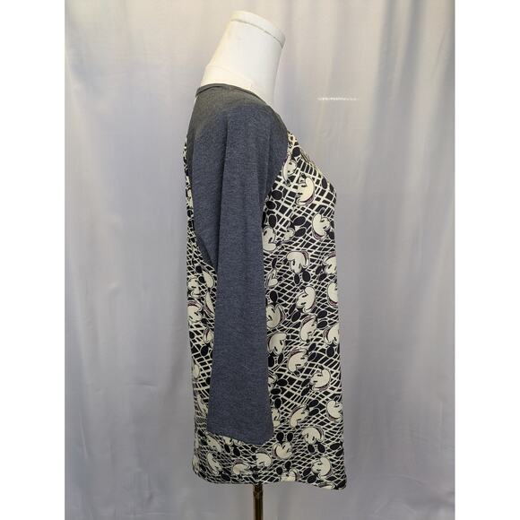 LuLaRoe Disney Randy Mickey Mouse Baseball Tee Top S Small Gray Raglan Shirt NWT - Picture 6 of 10